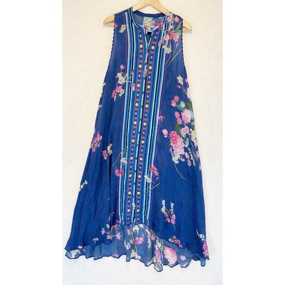 Johnny Was Dresses & Skirts - Johnny Was Willowa Kirra Midi Dress XL Sleeveless Slip Dress Boho Silk Cotton